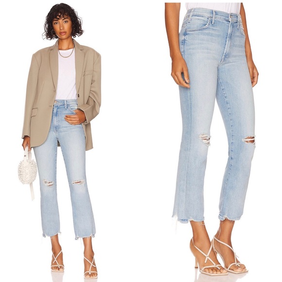 MOTHER Denim - MOTHER Hustler Ankle Chew Jeans in DRINKING BY THE POOL SIZE 25
